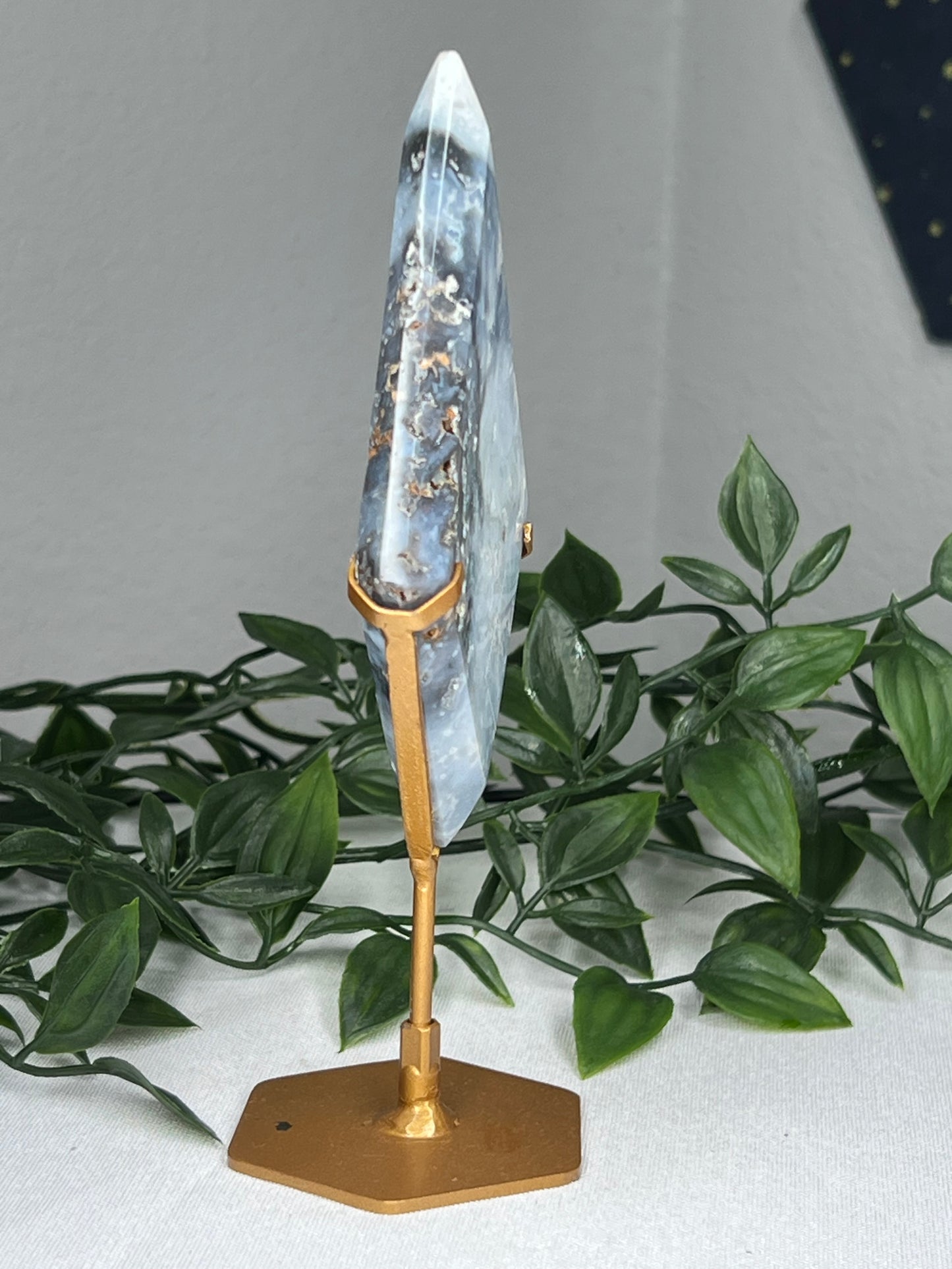 Blue Plume Agate Diamond