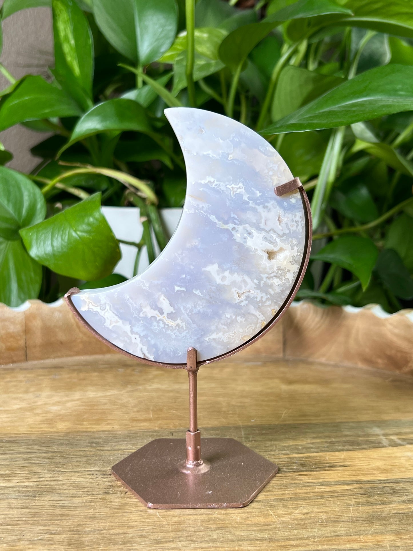 Winter Plume Agate Moon