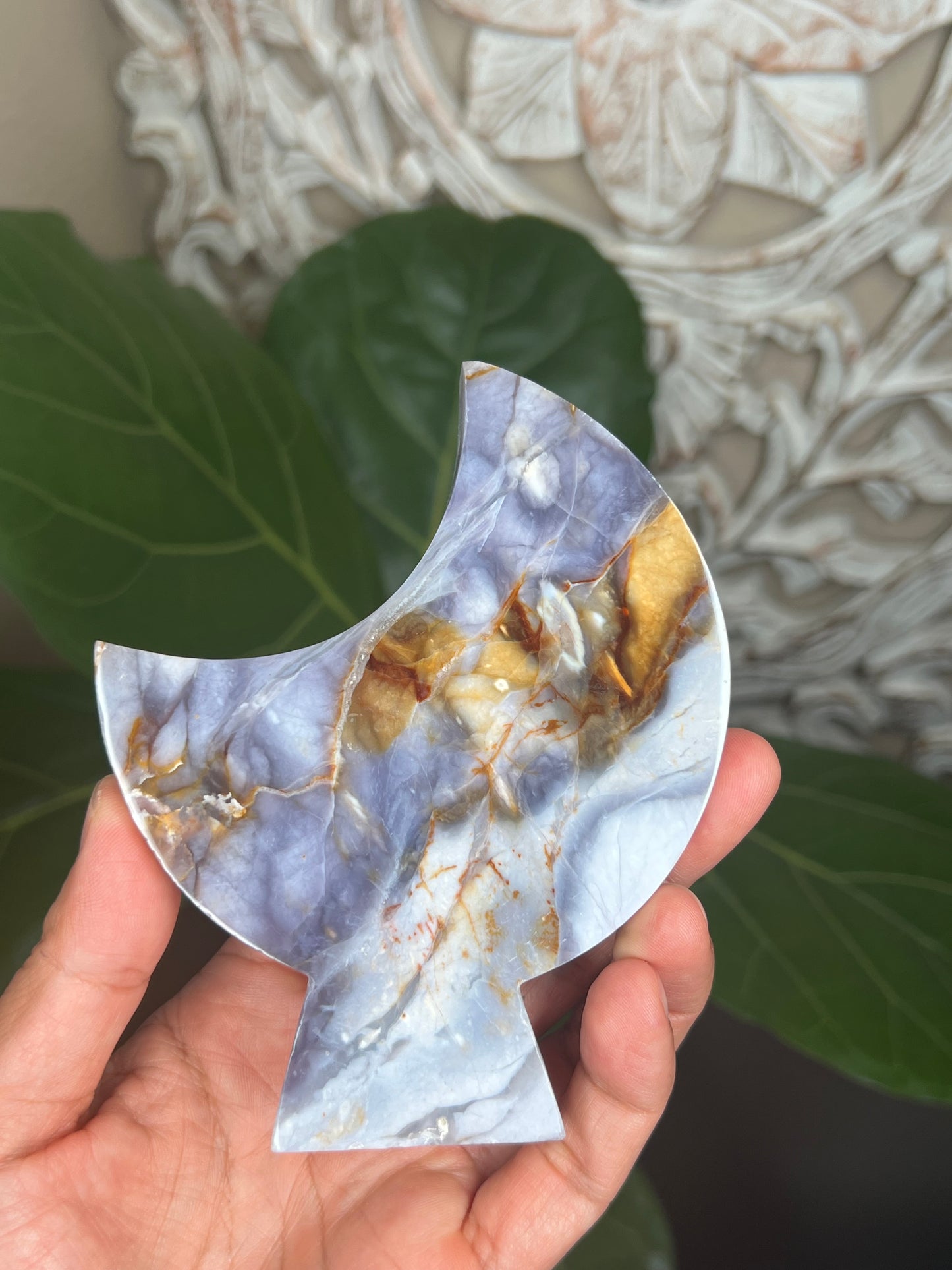 Purple Chalcedony Moon