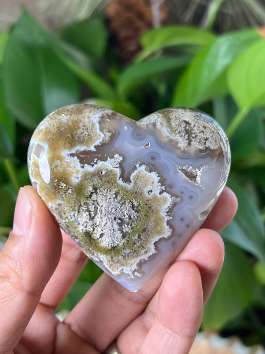 Scenic Moss Agate Heart