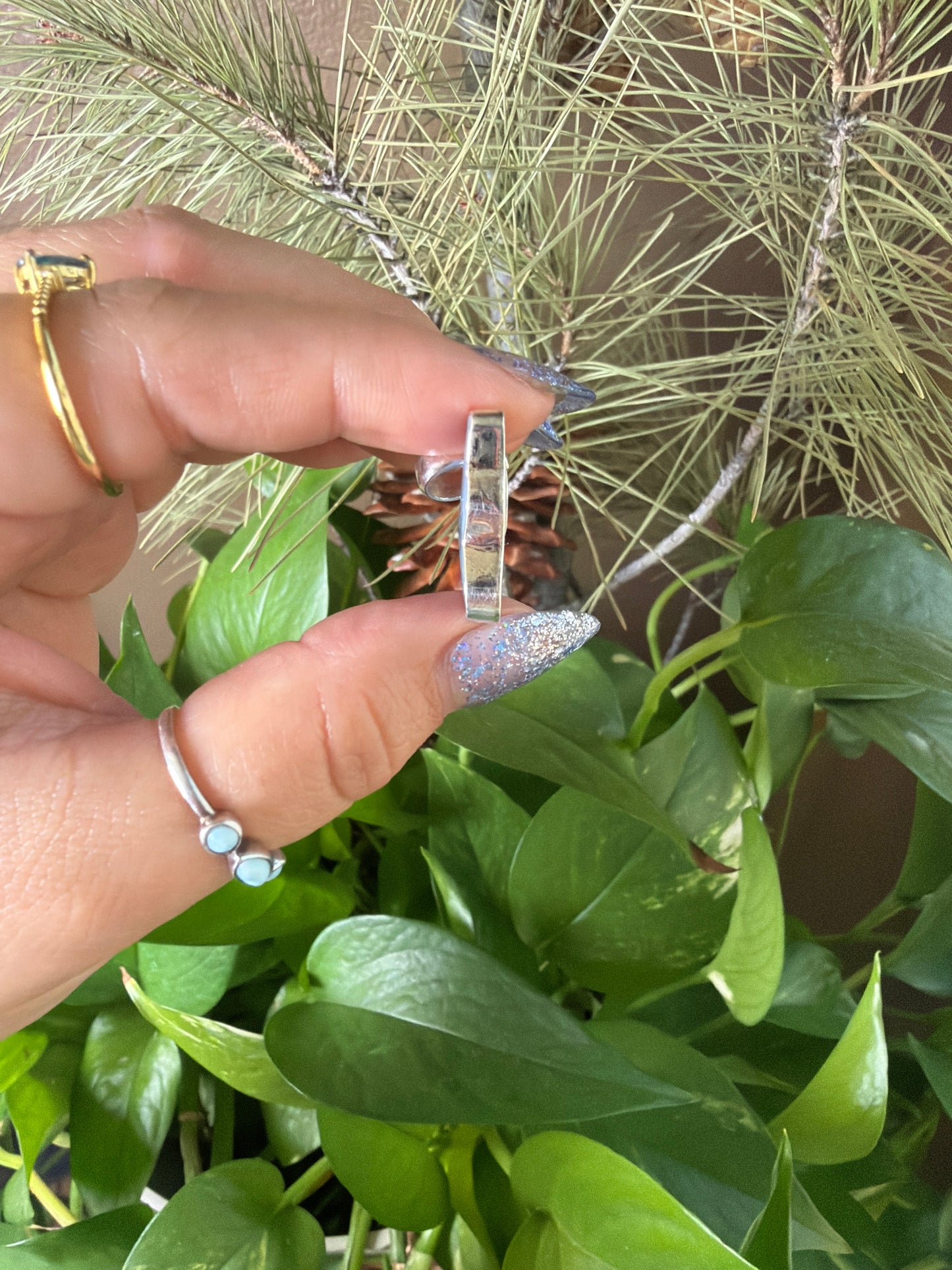 Blue Plume Agate Butterfly Necklace