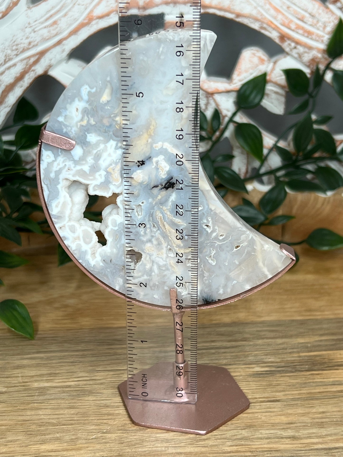 Dendritic Tiger Agate Moon