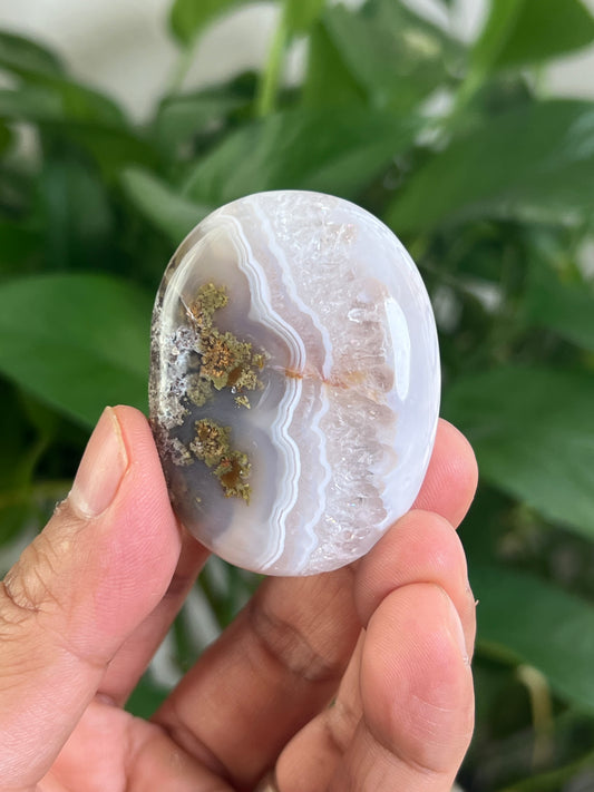 Scenic Moss Agate Palmstone: BE