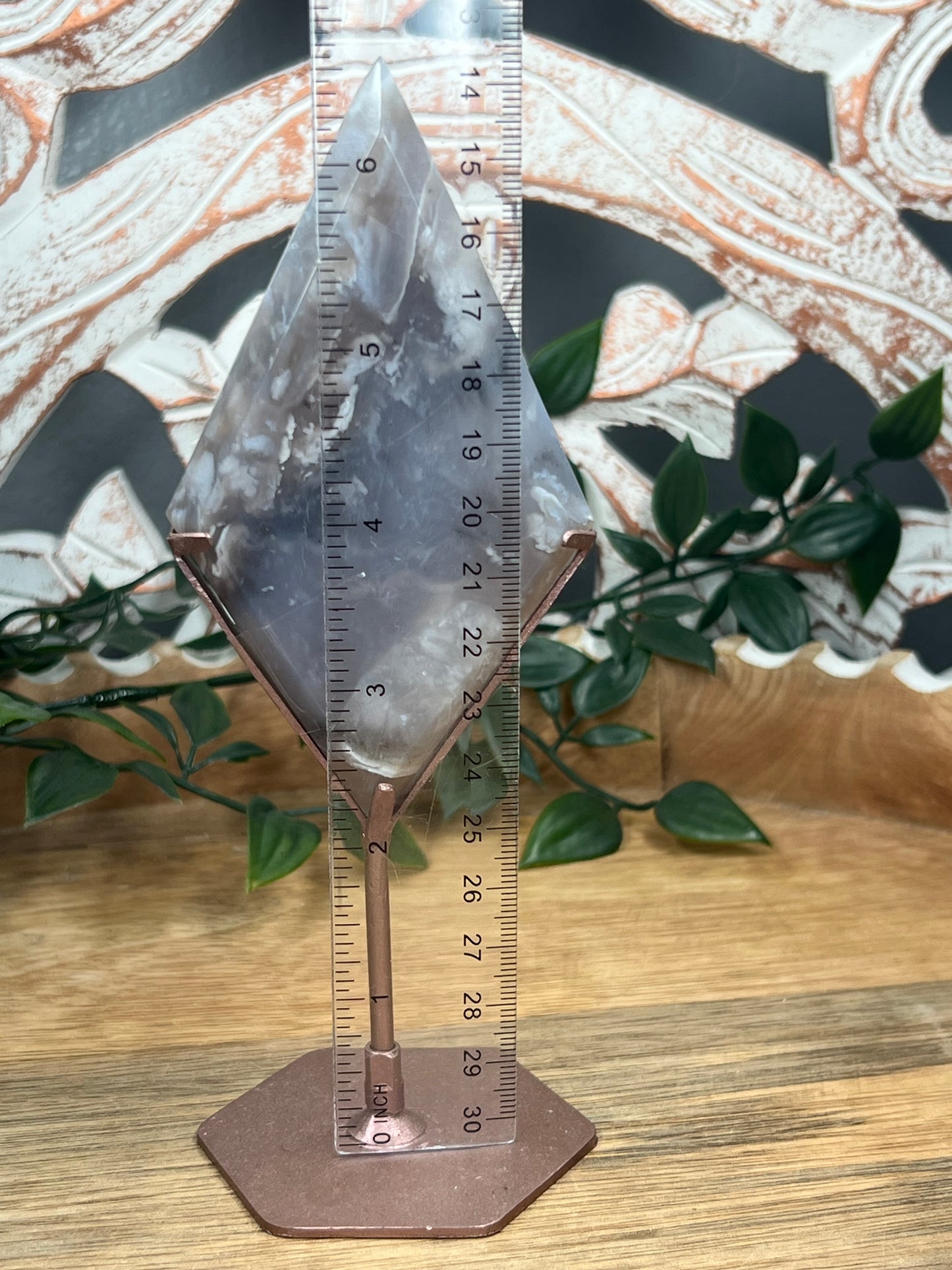 Blue Grey Lace Agate Diamond