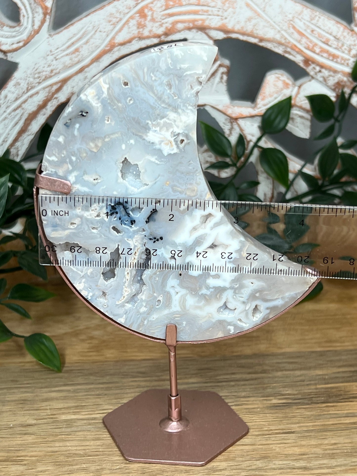 Dendritic Tiger Agate Moon