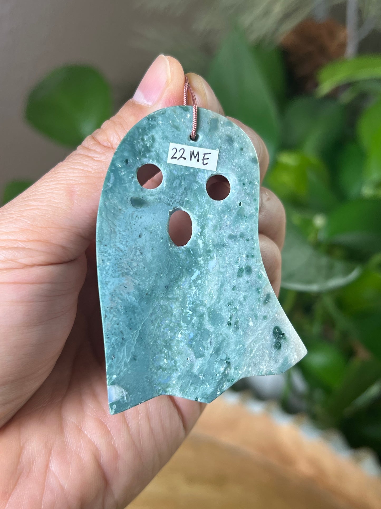 Blue Green Jasper Ghost Ornament