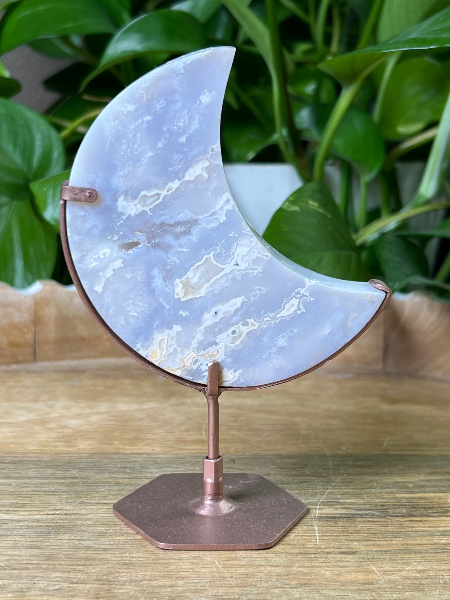 Winter Plume Agate Moon