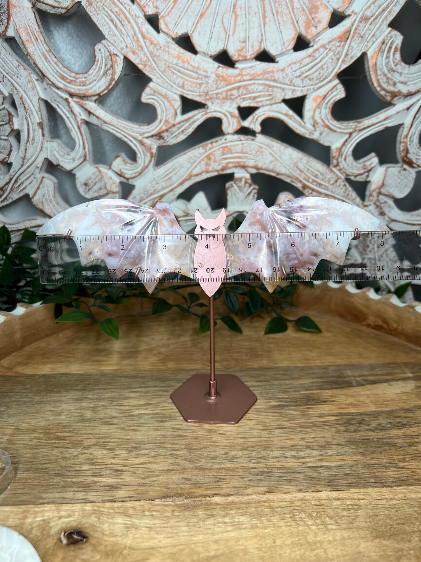 Rainbow Plume Agate Bat Wings