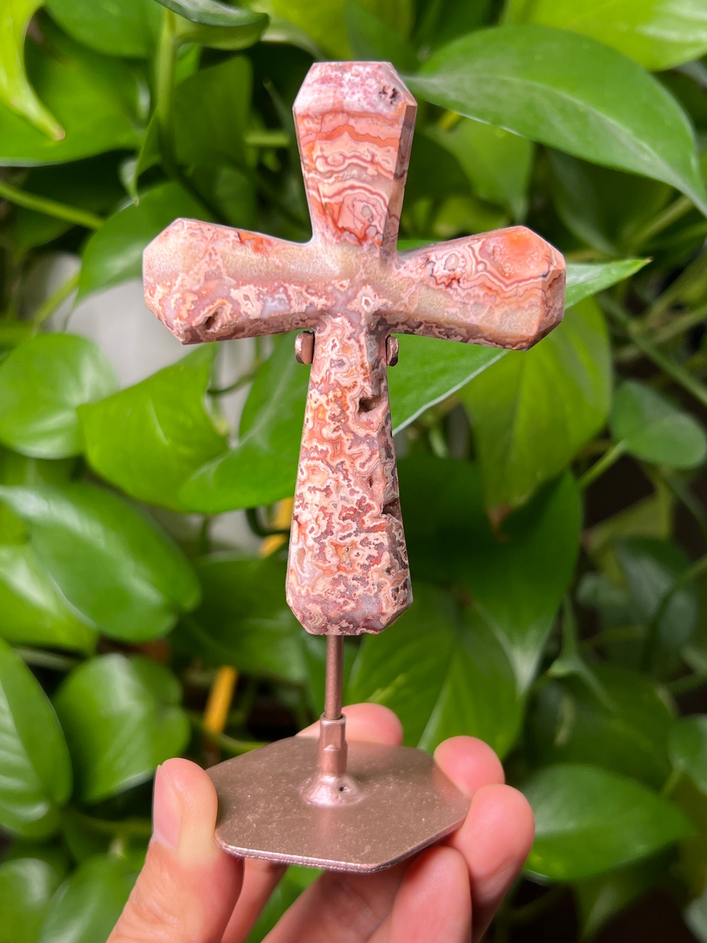 Crazy Lace Agate Cross