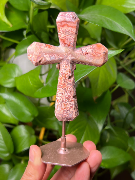 Crazy Lace Agate Cross