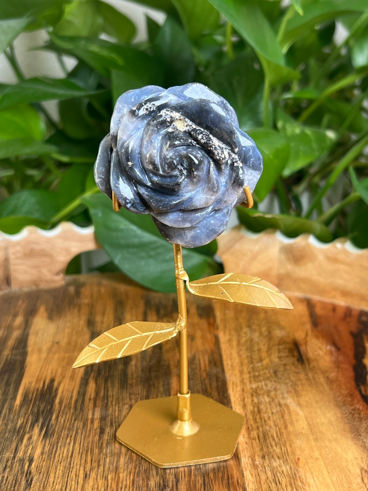 Blue Plume Agate Rose: WA
