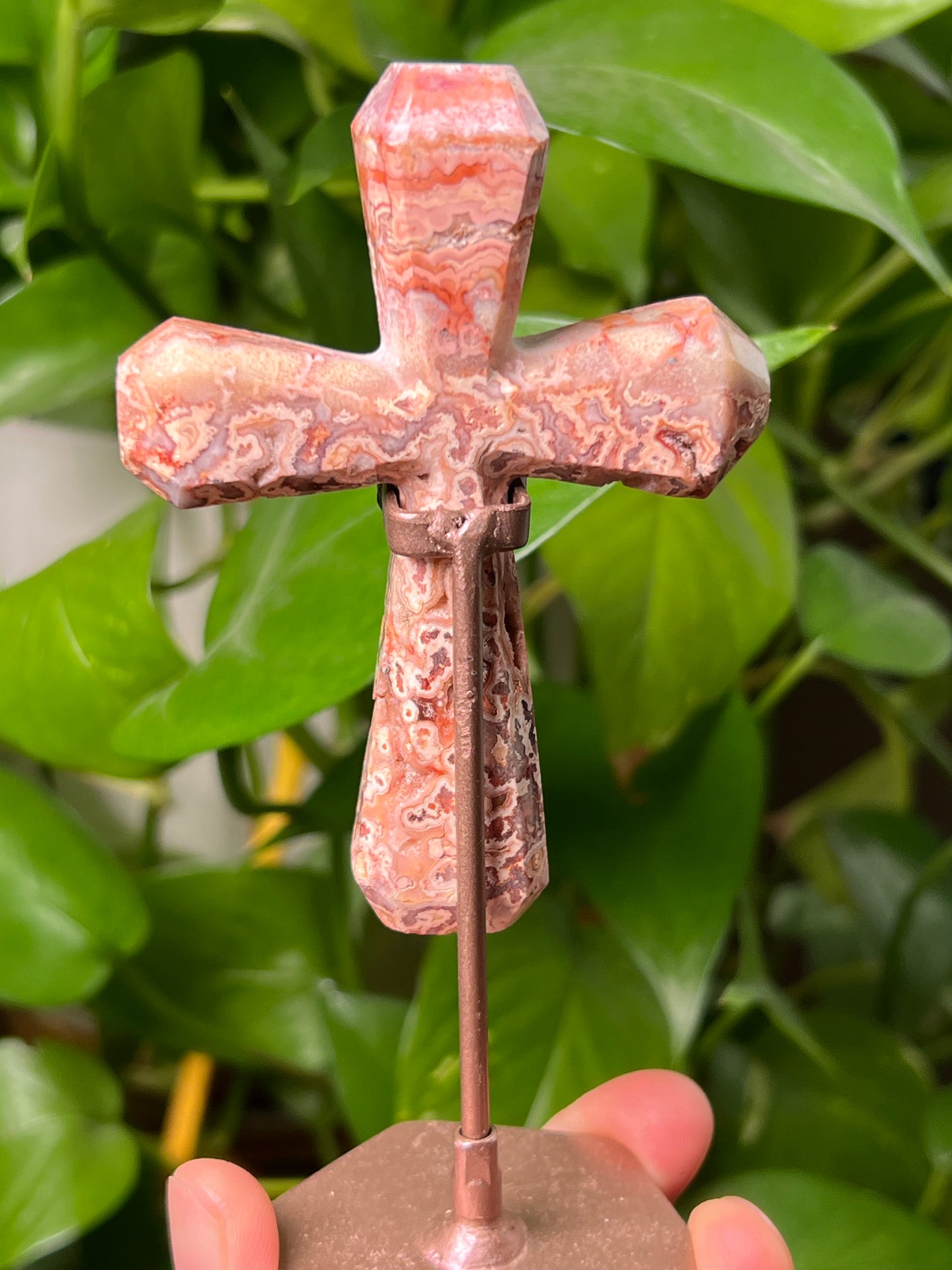 Crazy Lace Agate Cross
