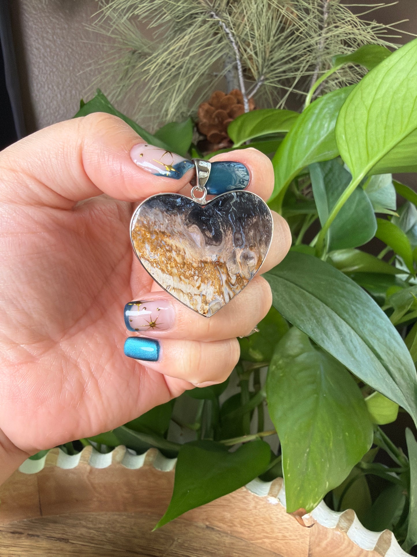 Palm Root Heart Pendant