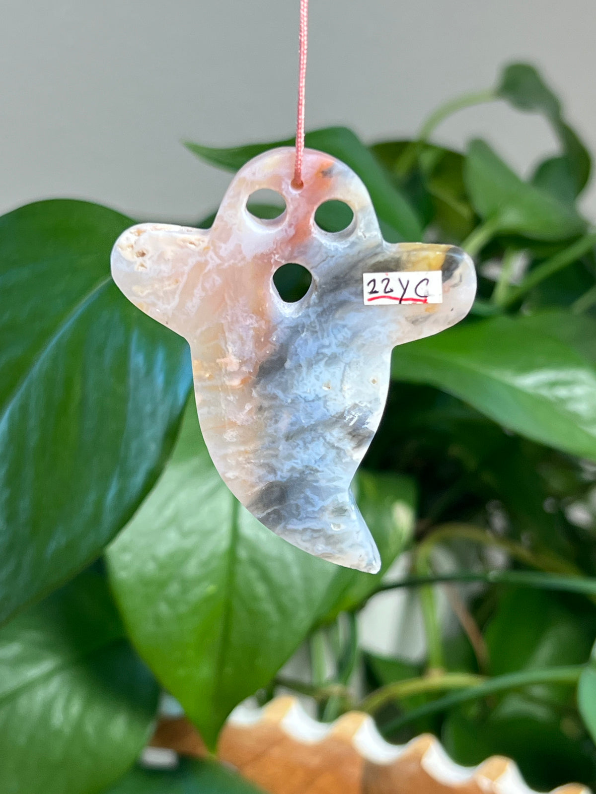 Rainbow Plume Agate Ghost Ornaments