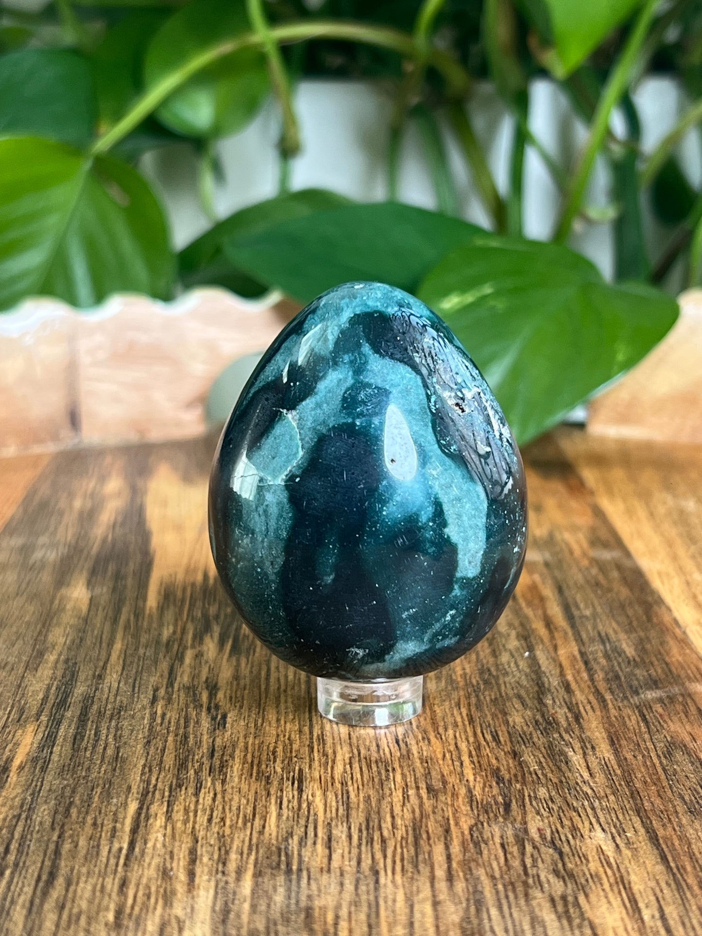 Blue Green Jasper Egg: RB