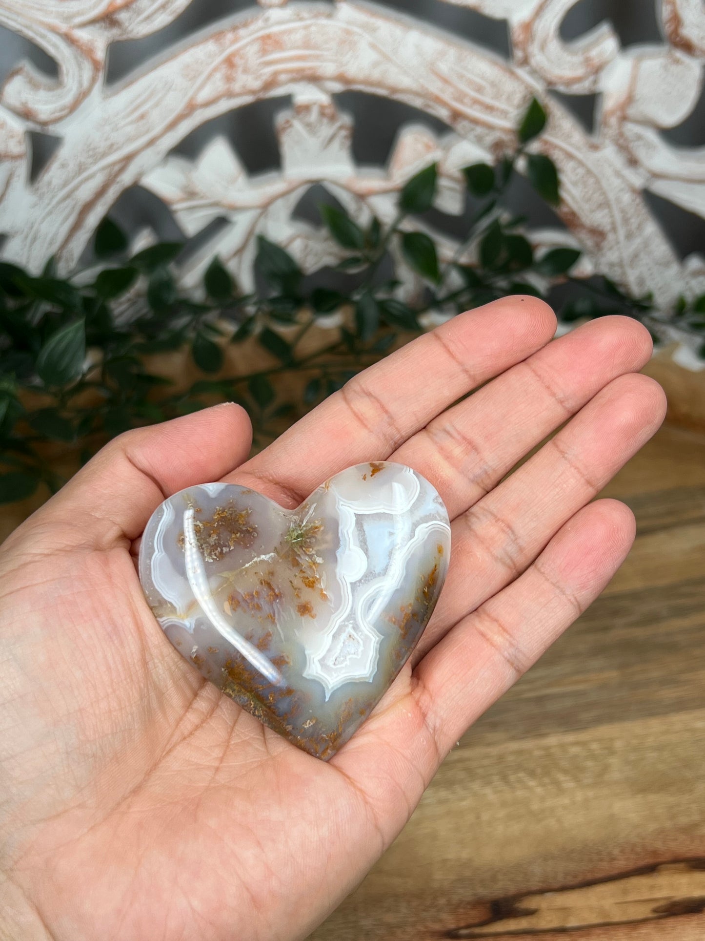 Scenic Moss Agate Heart