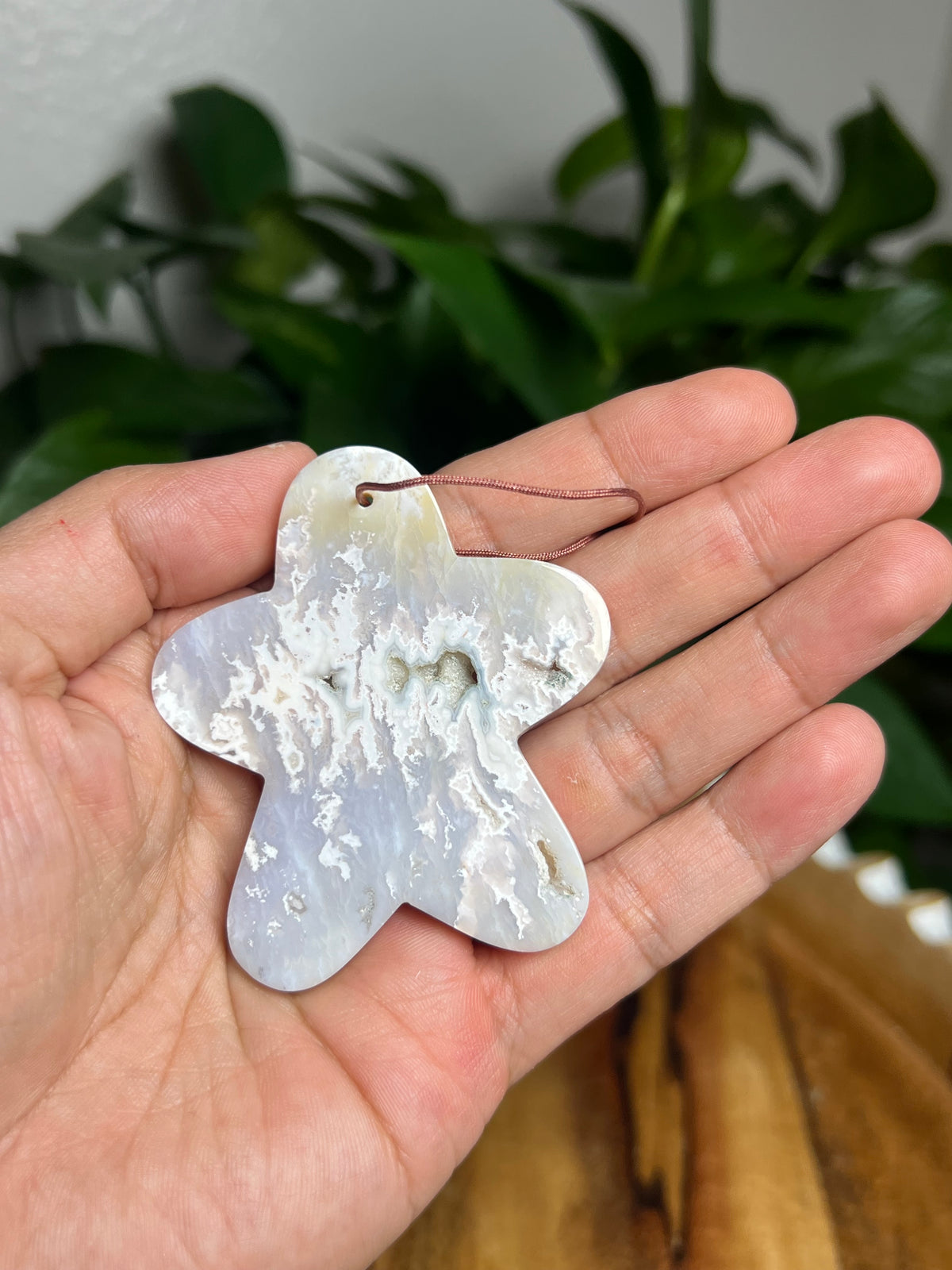 Winter Plume Agate Ornament Gingerbread: WG