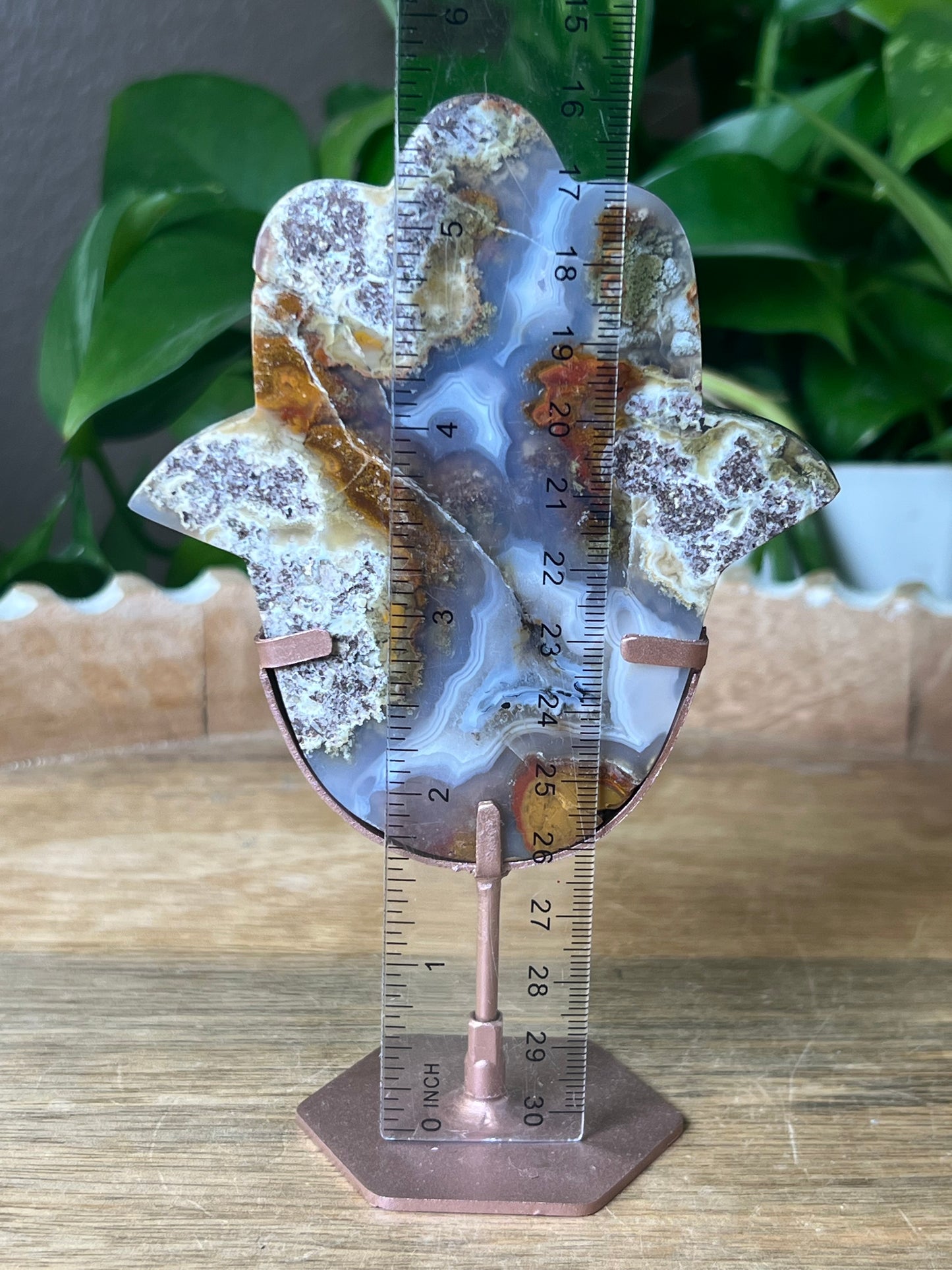 Scenic Moss Agate Hamsa