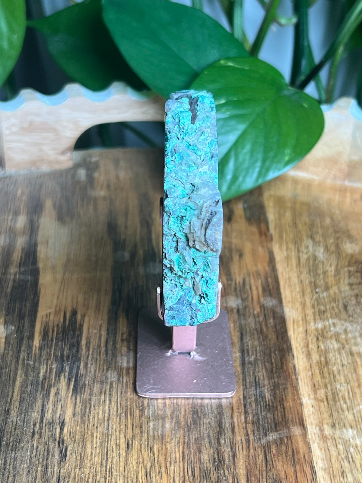 Copper In Malachite Chrysocolla and Chalcedony Slab: M