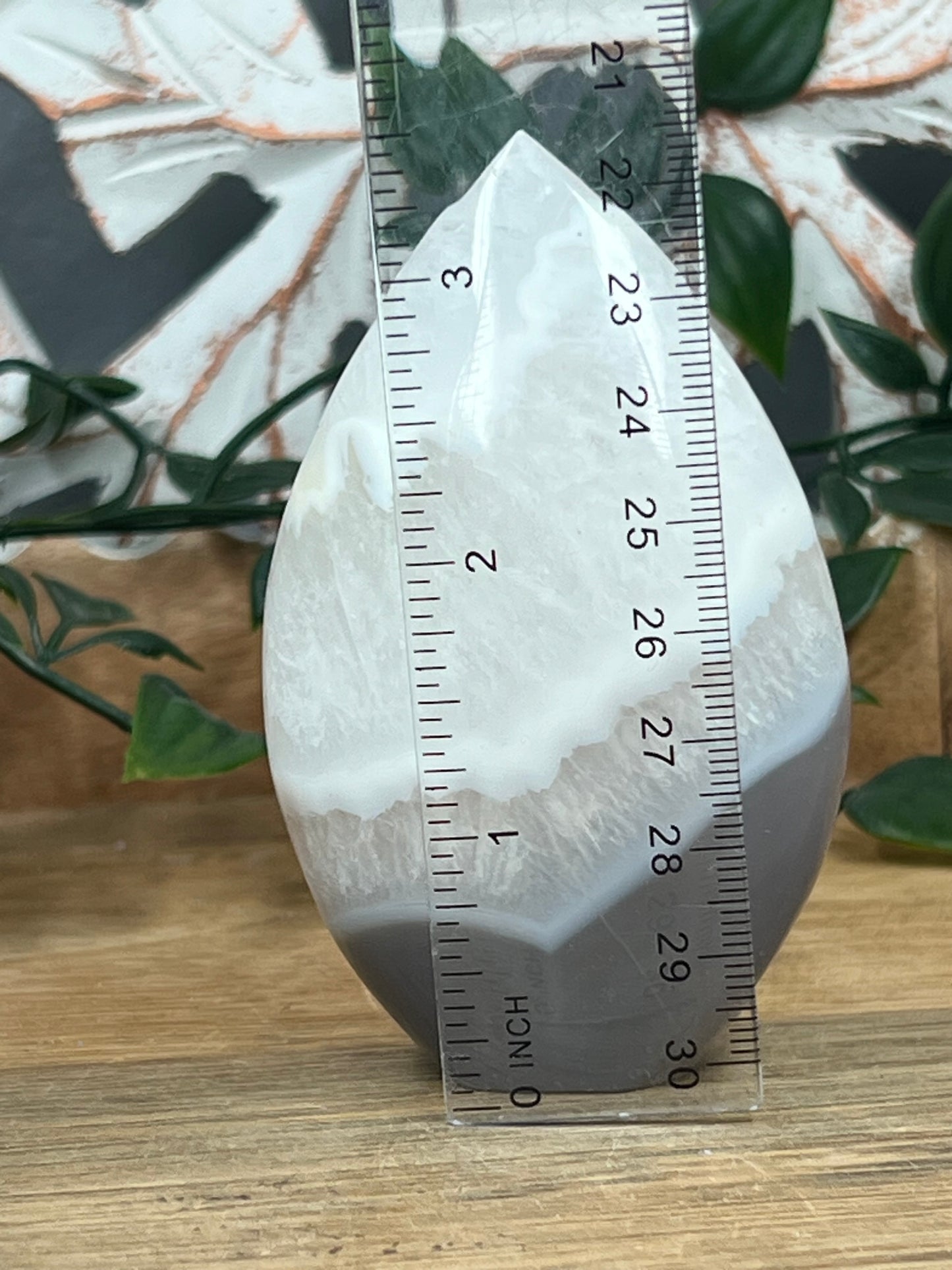 Blue Grey Lace Agate Flame