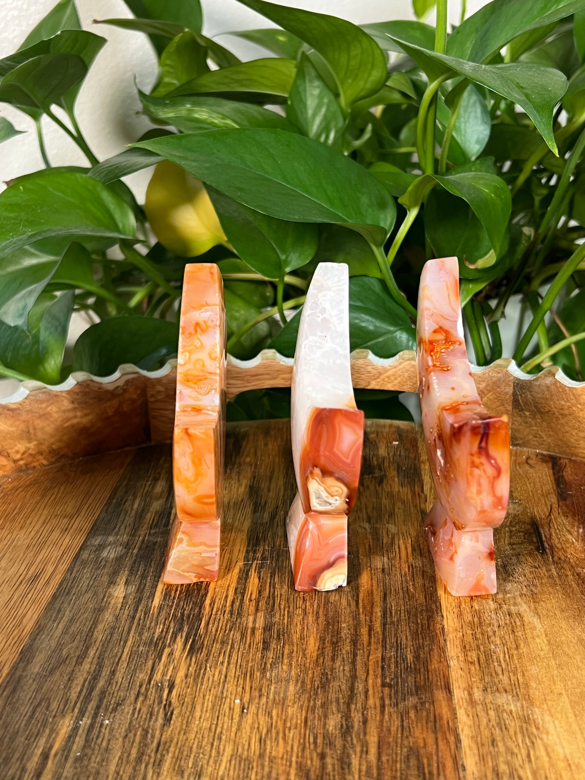 Red Carnelian Self Standing Moons