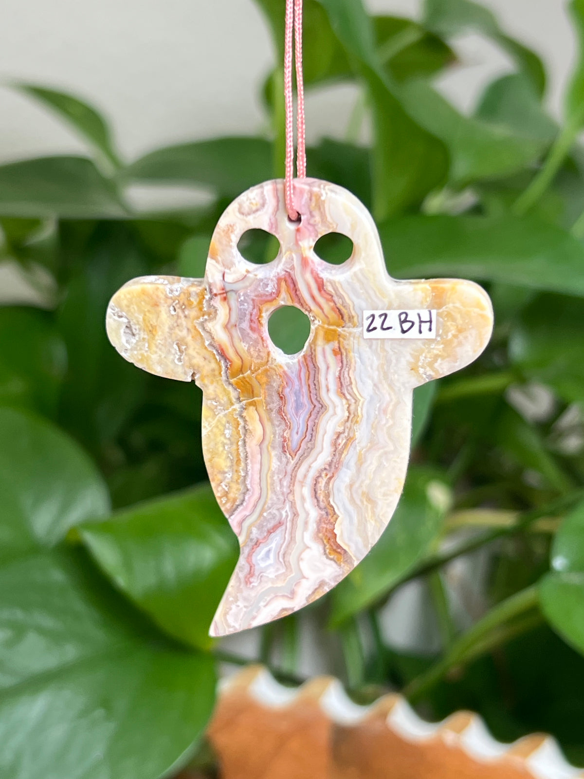 Crazy Lace Agate Ornament Ghost: BH