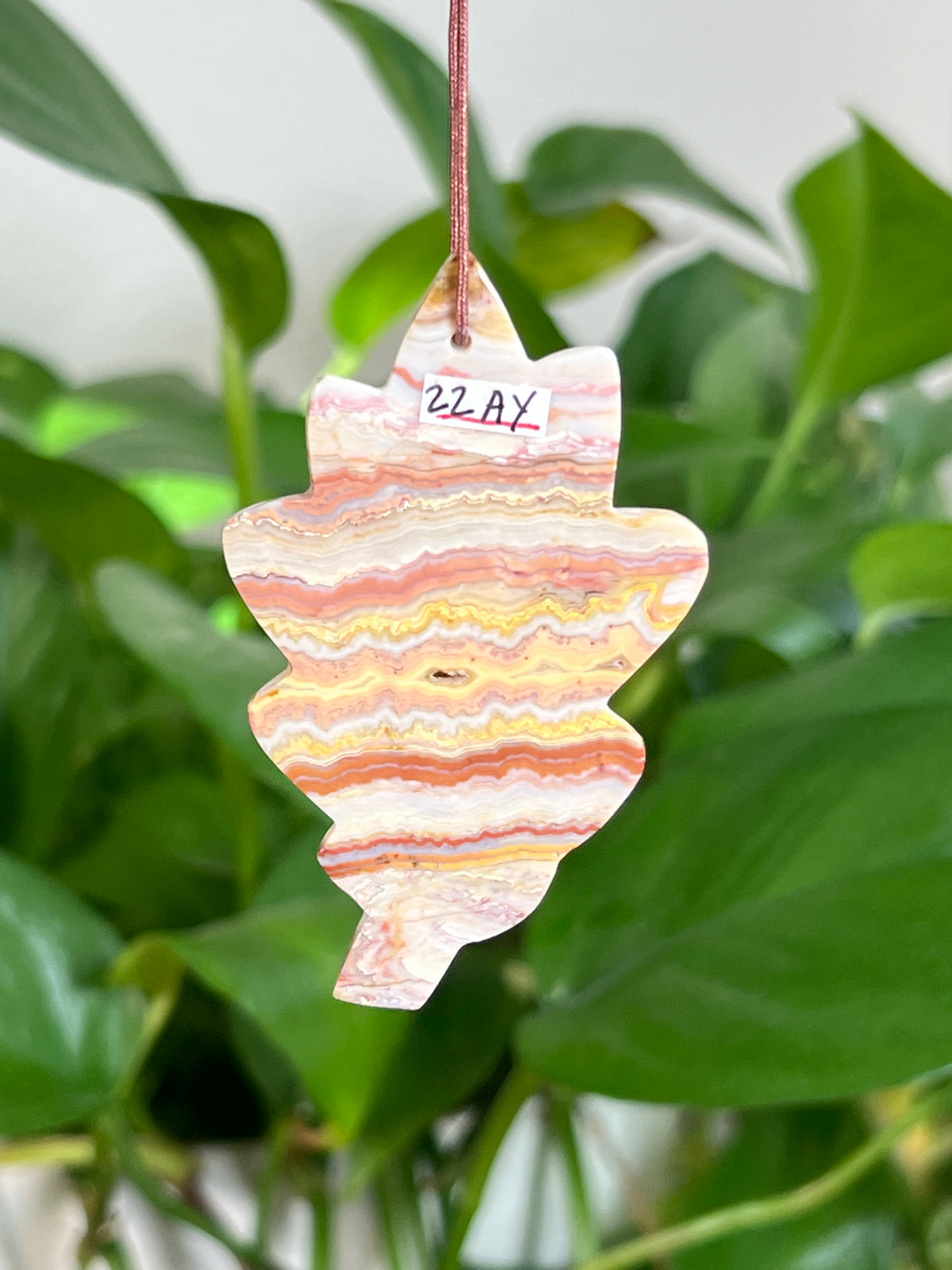 Crazy Lace Agate Leaf Ornaments