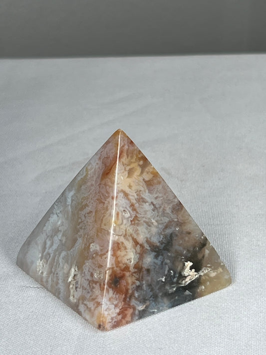 Rainbow Plume Agate Pyramid