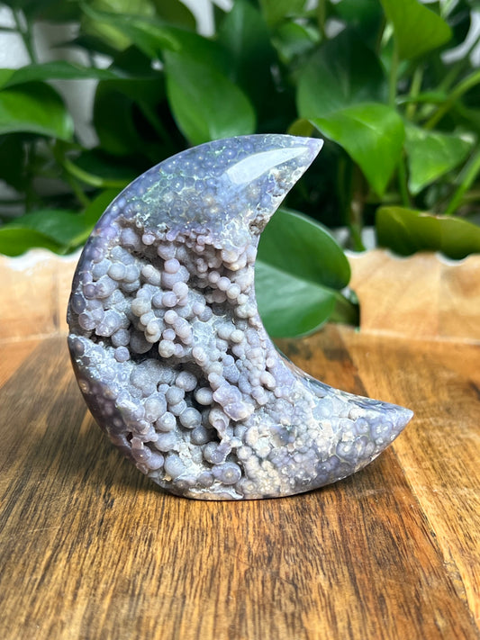 Grape Agate Self Standing Moon: GC