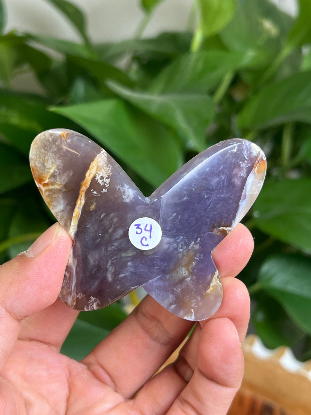 Purple Chalcedony 3D Butterfly: C