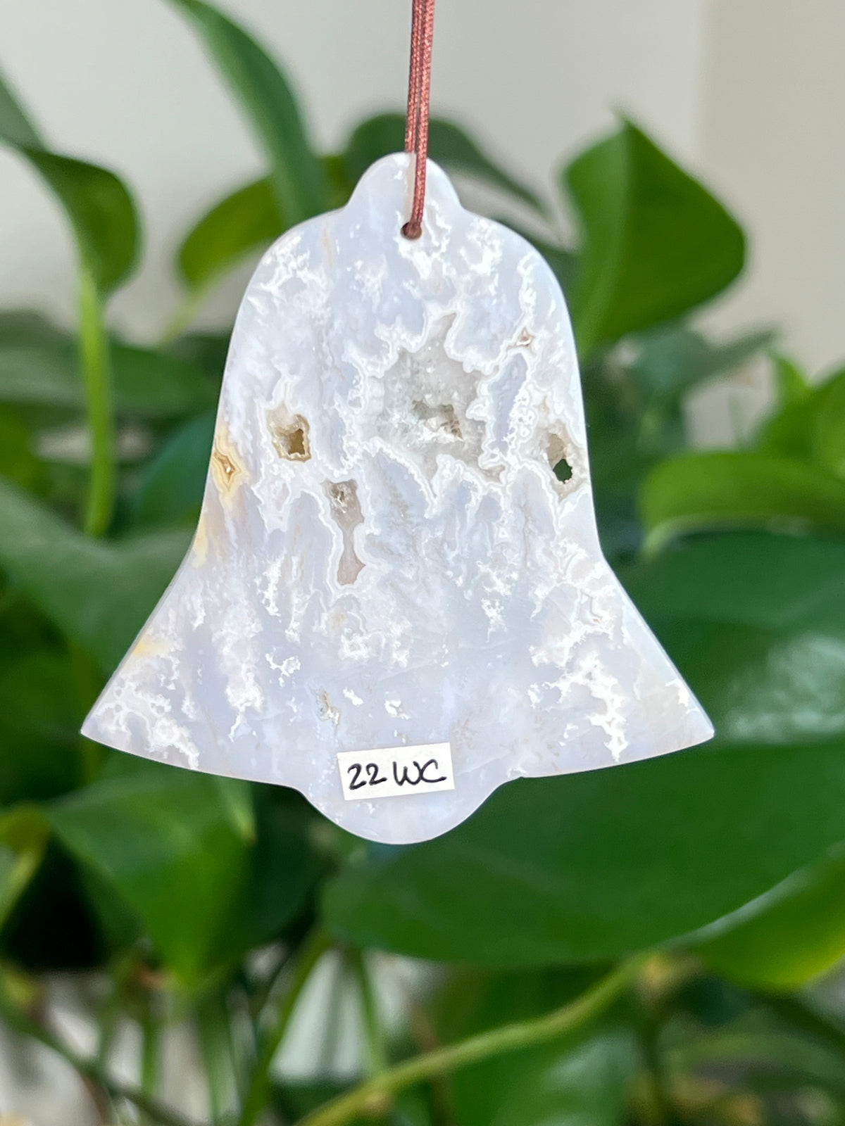 Winter Plume Agate Bell Ornaments
