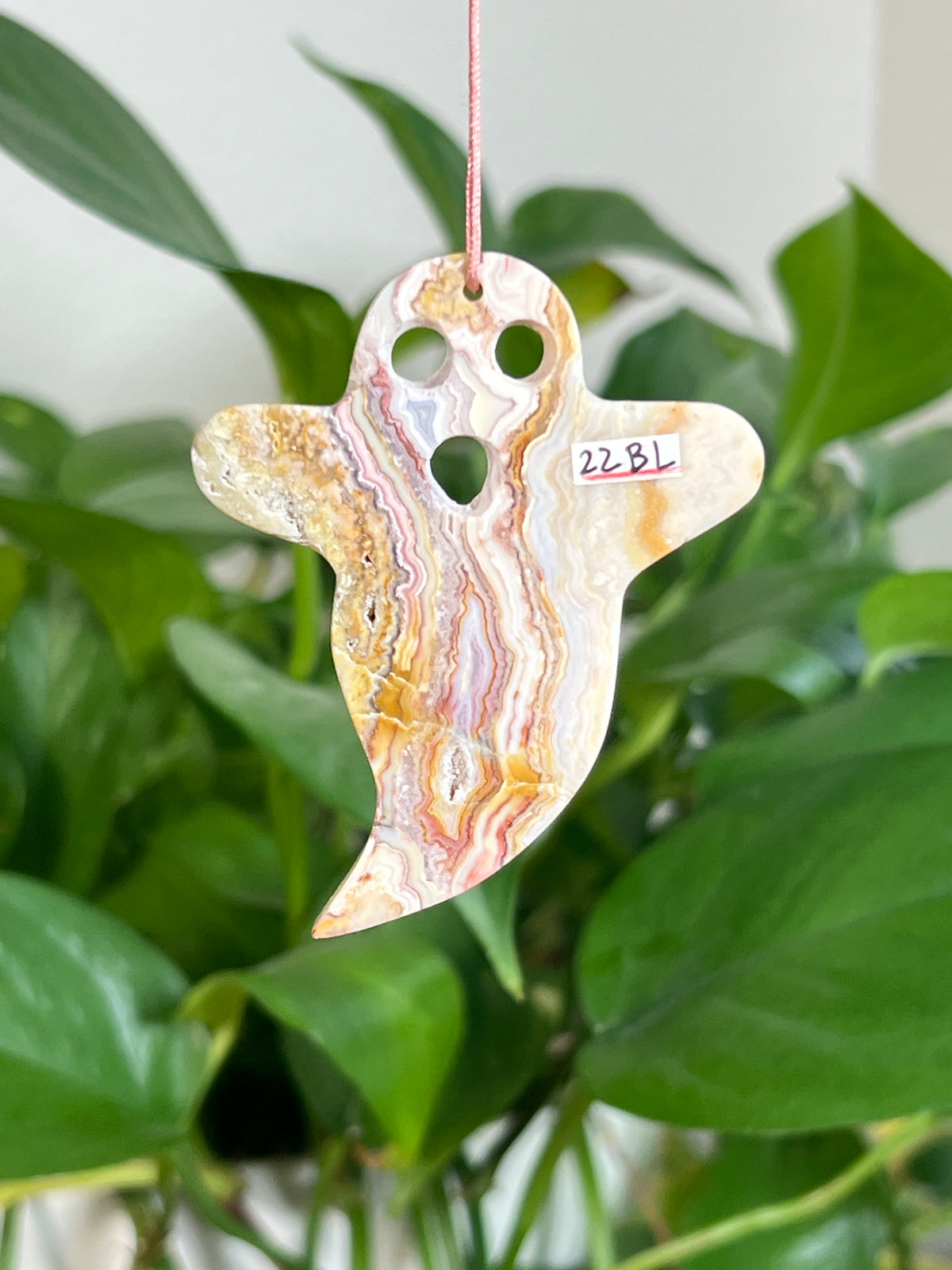 Crazy Lace Agate Ghost Ornaments
