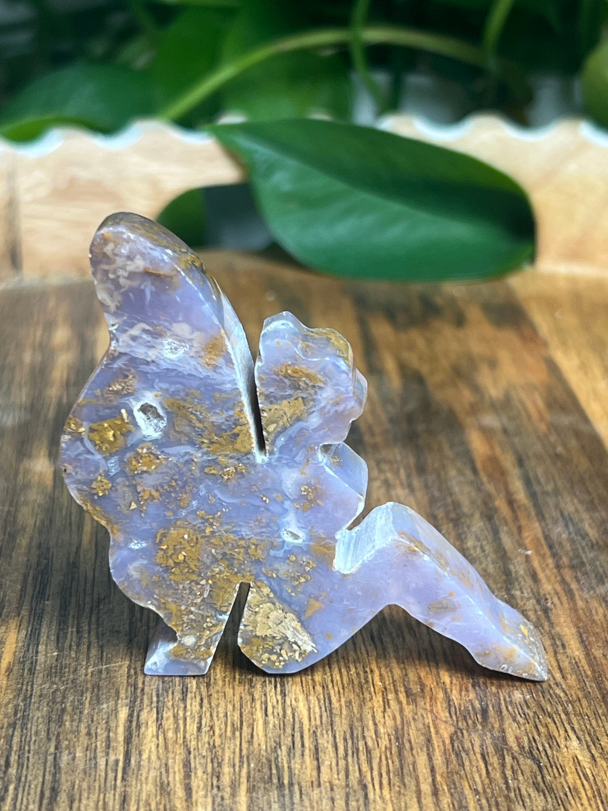 Purple Chalcedony In Gold Pixie Fairy:  AB