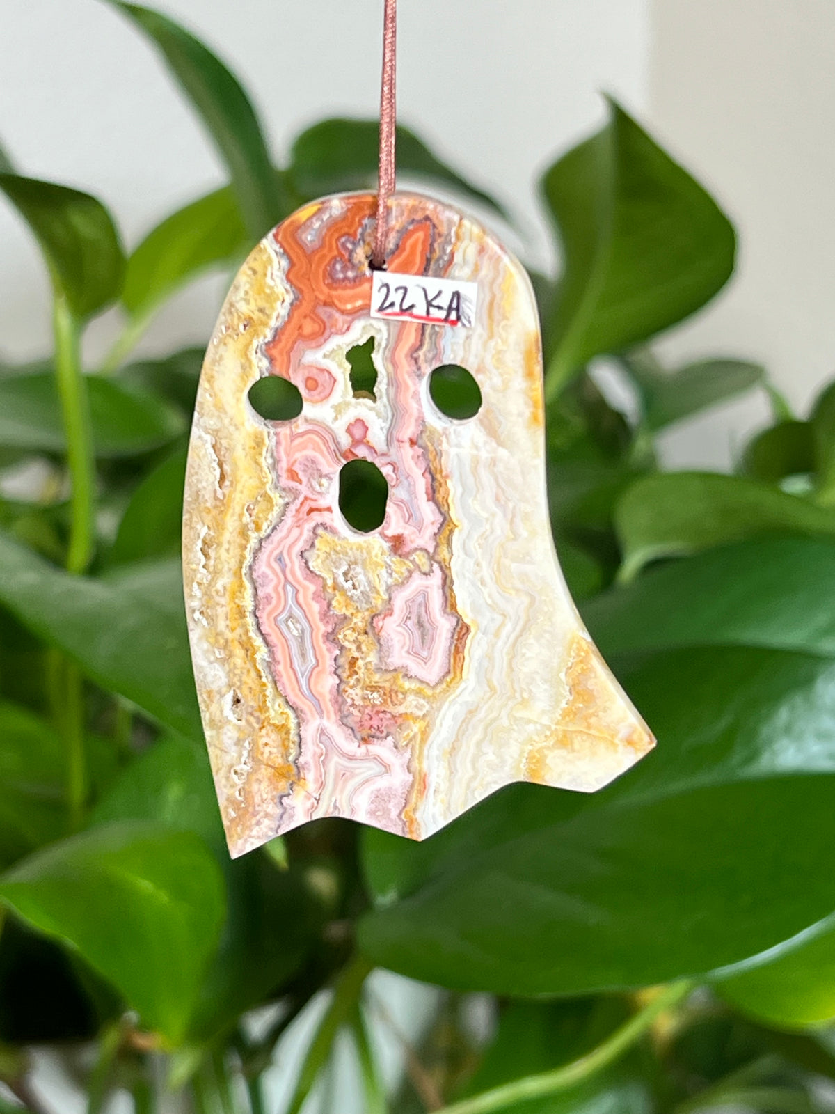 Crazy Lace Agate Ghost Ornaments