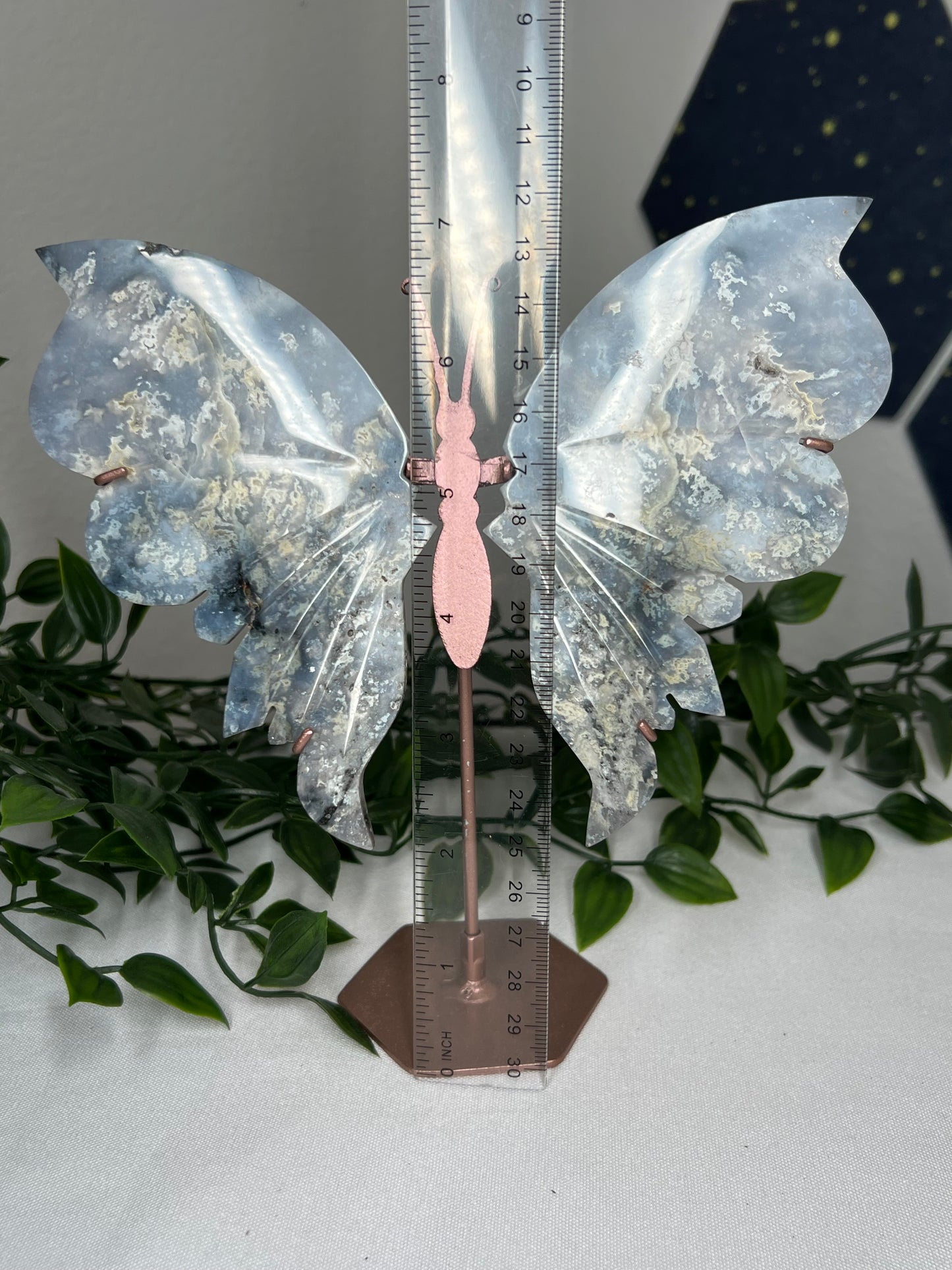 Blue Plume Agate Wings