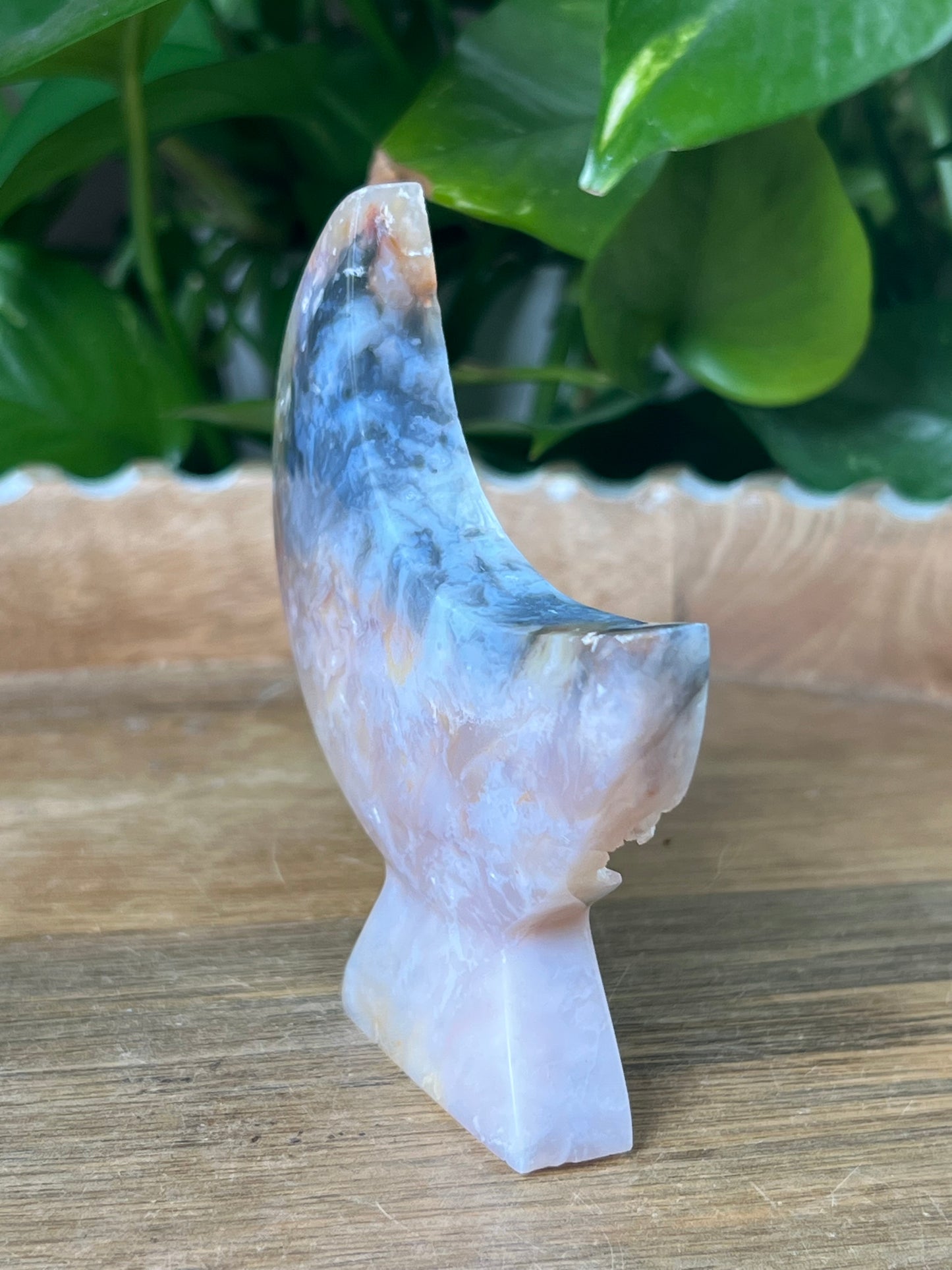 Rainbow Plume Agate Moon