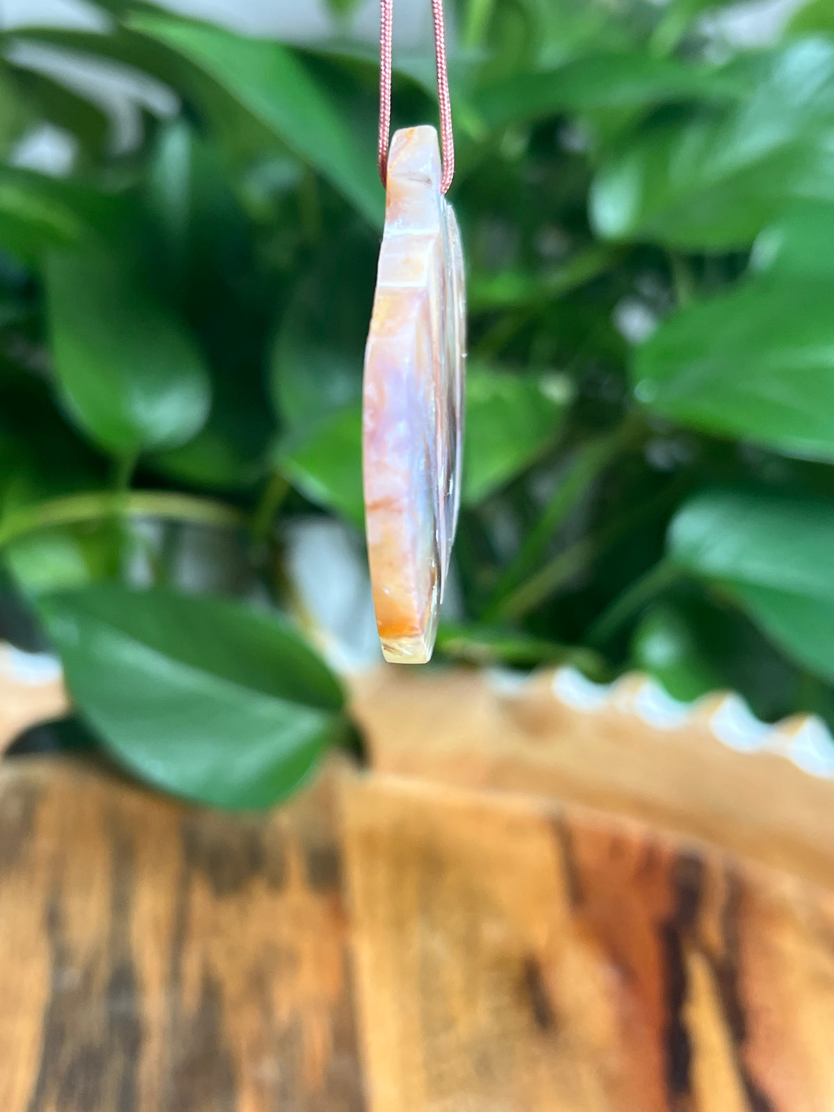 Rainbow Plume Agate Ornament Pumpkin: KS