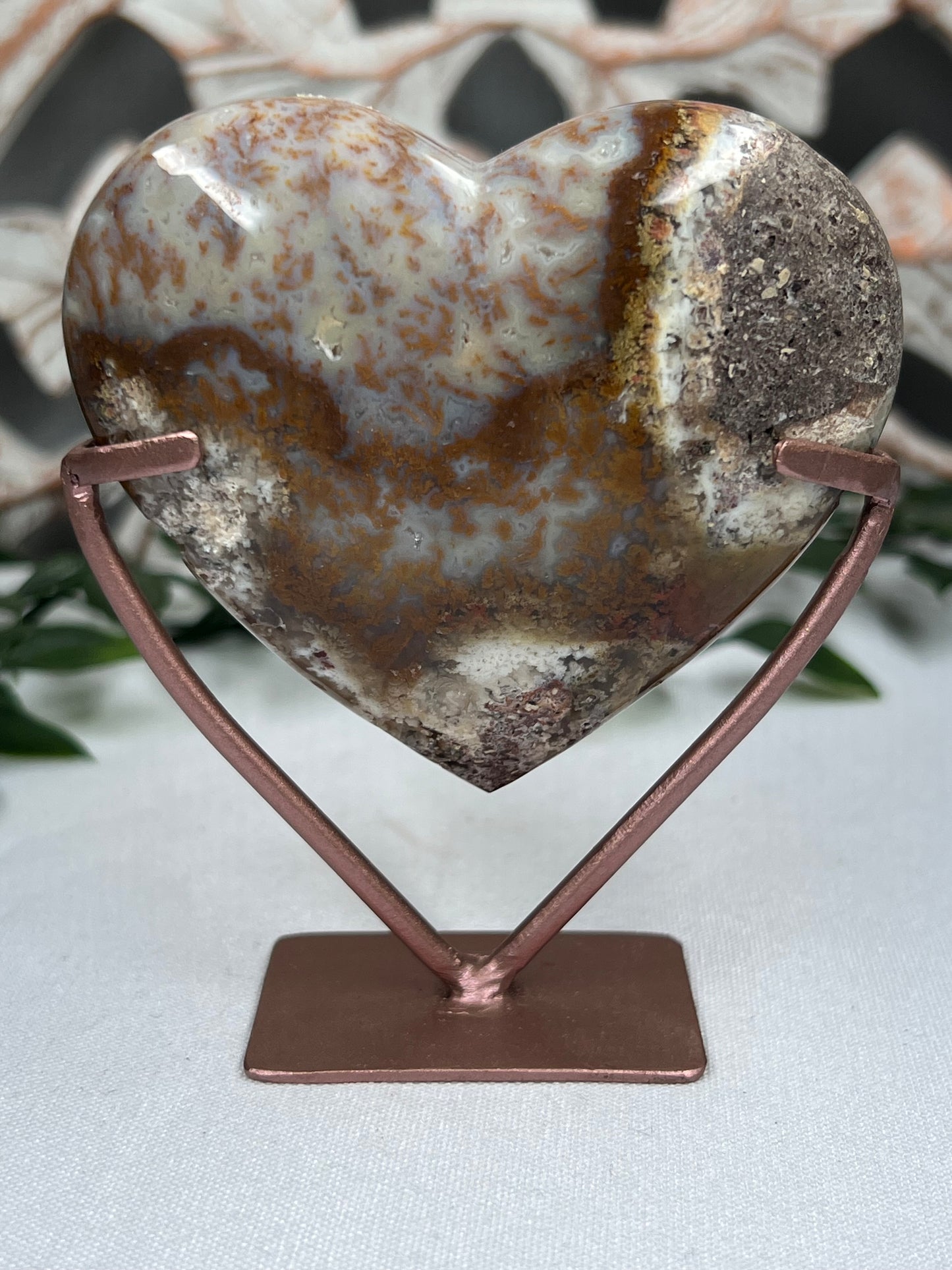 Scenic Moss Agate Heart