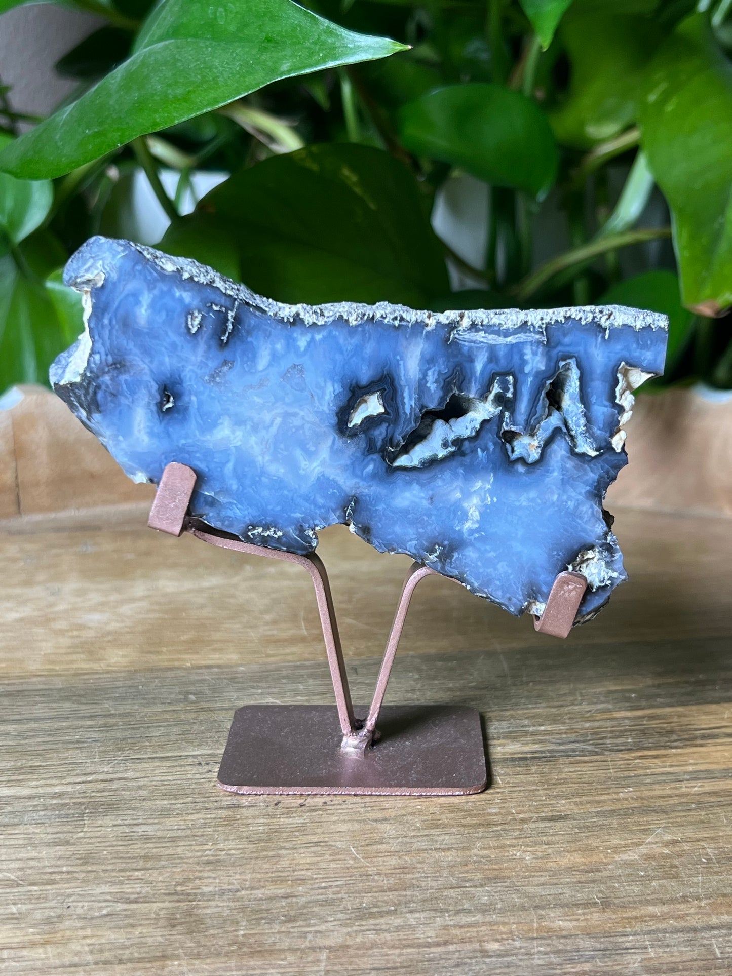 Blue Plume Agate Slab