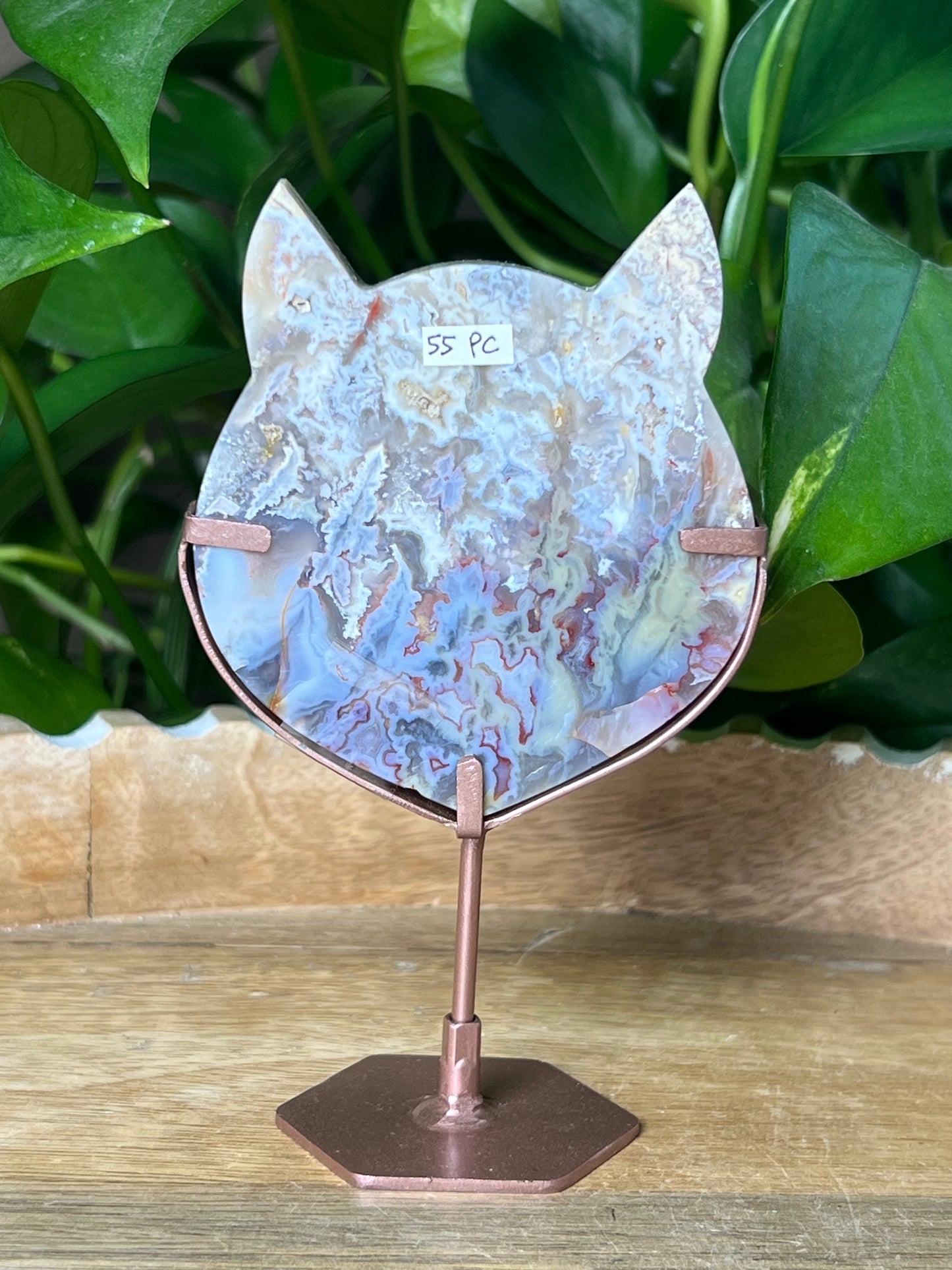 Sumatra Plume Agate Cat Head