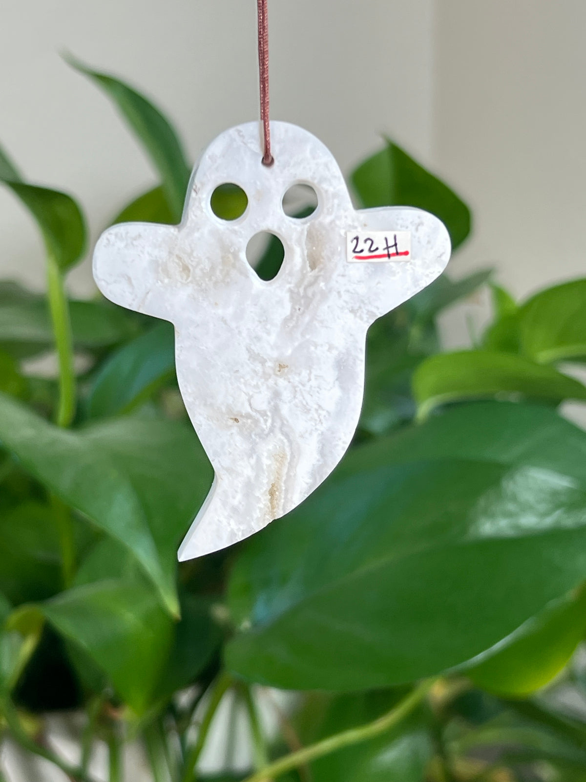 White Plume Agate Ghost Ornaments