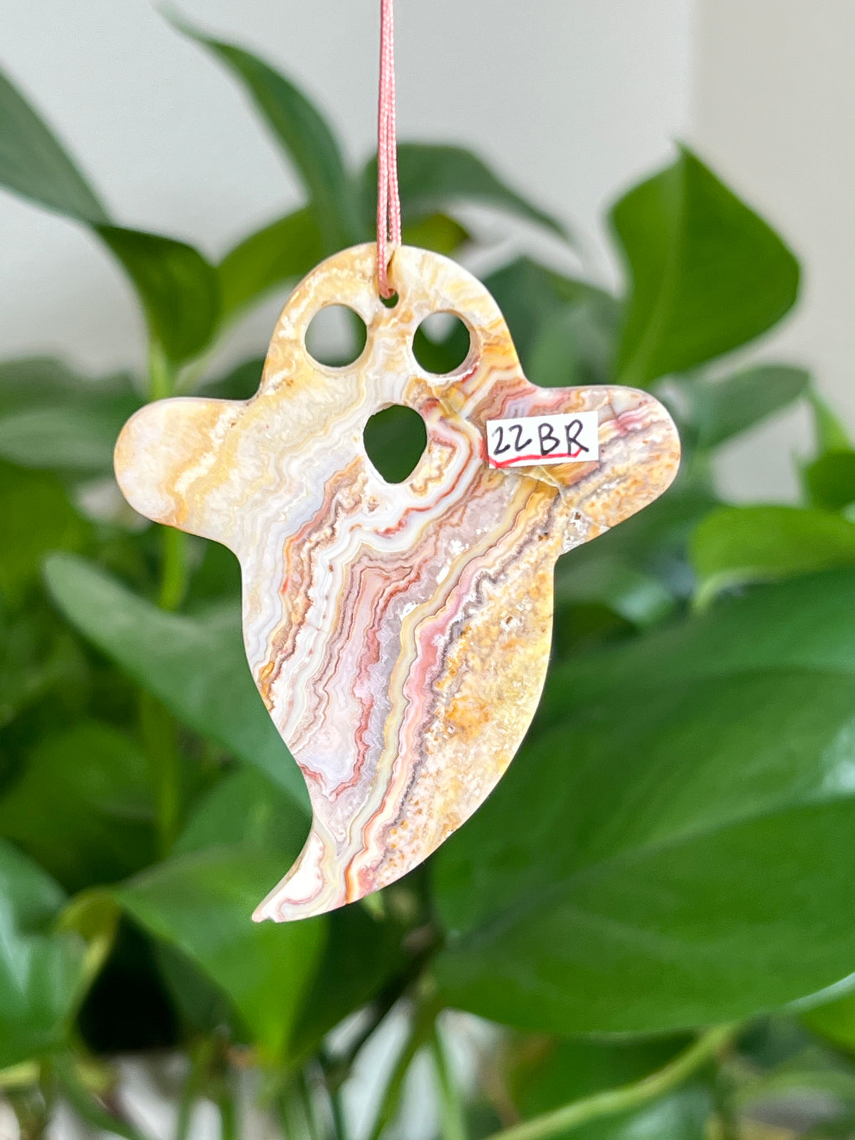 Crazy Lace Agate Ghost Ornaments