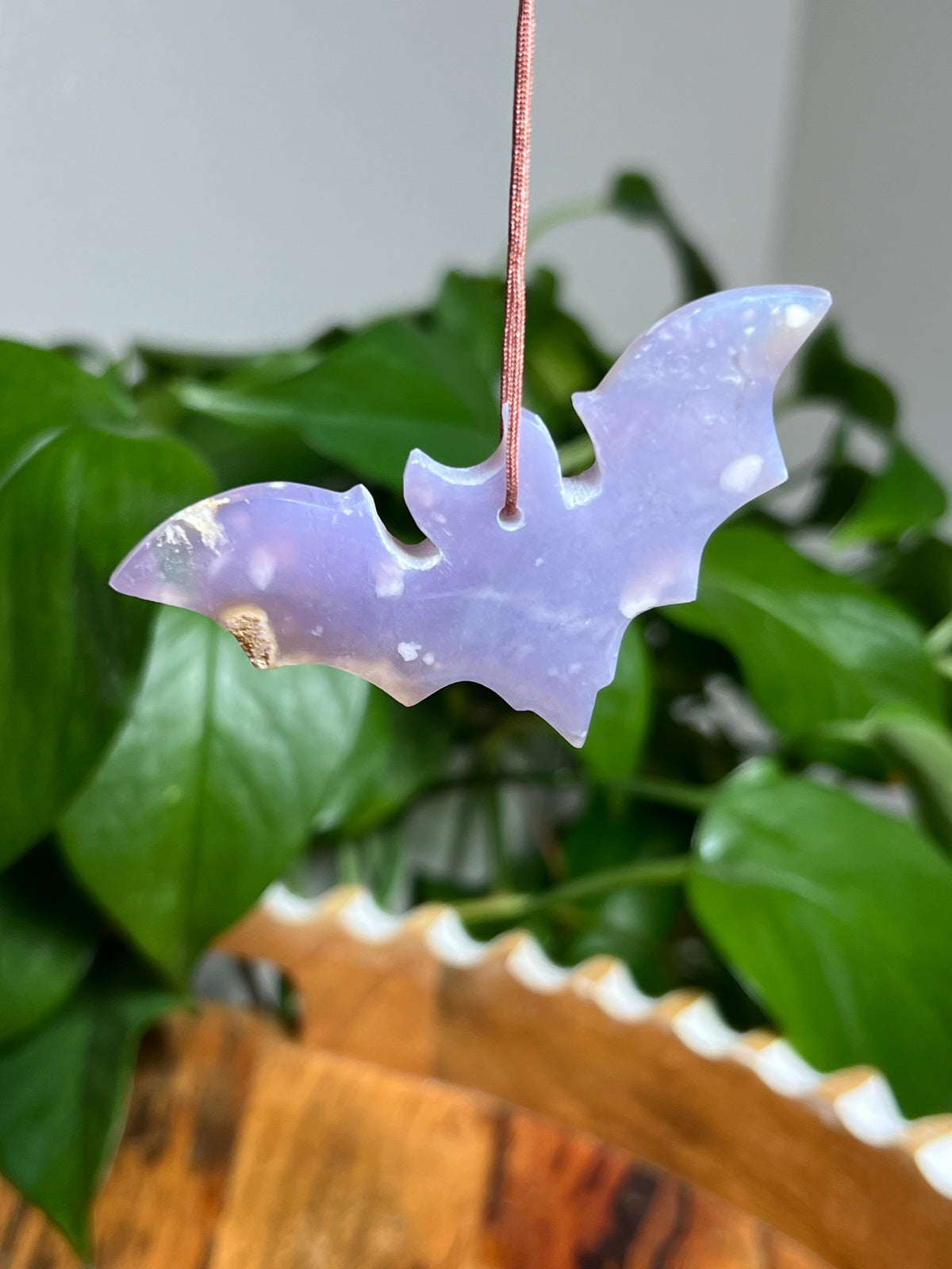 Purple Chalcedony Bat Ornaments