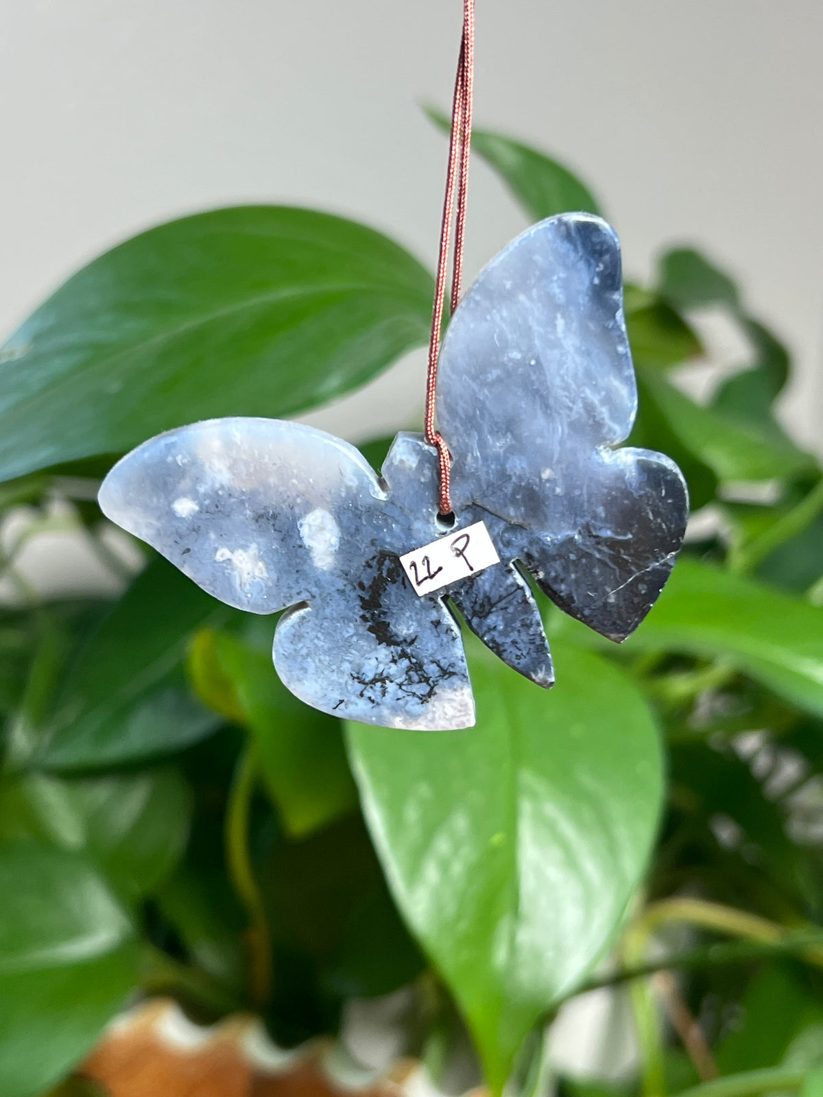 Blue Plume Agate Ornament Butterfly: P