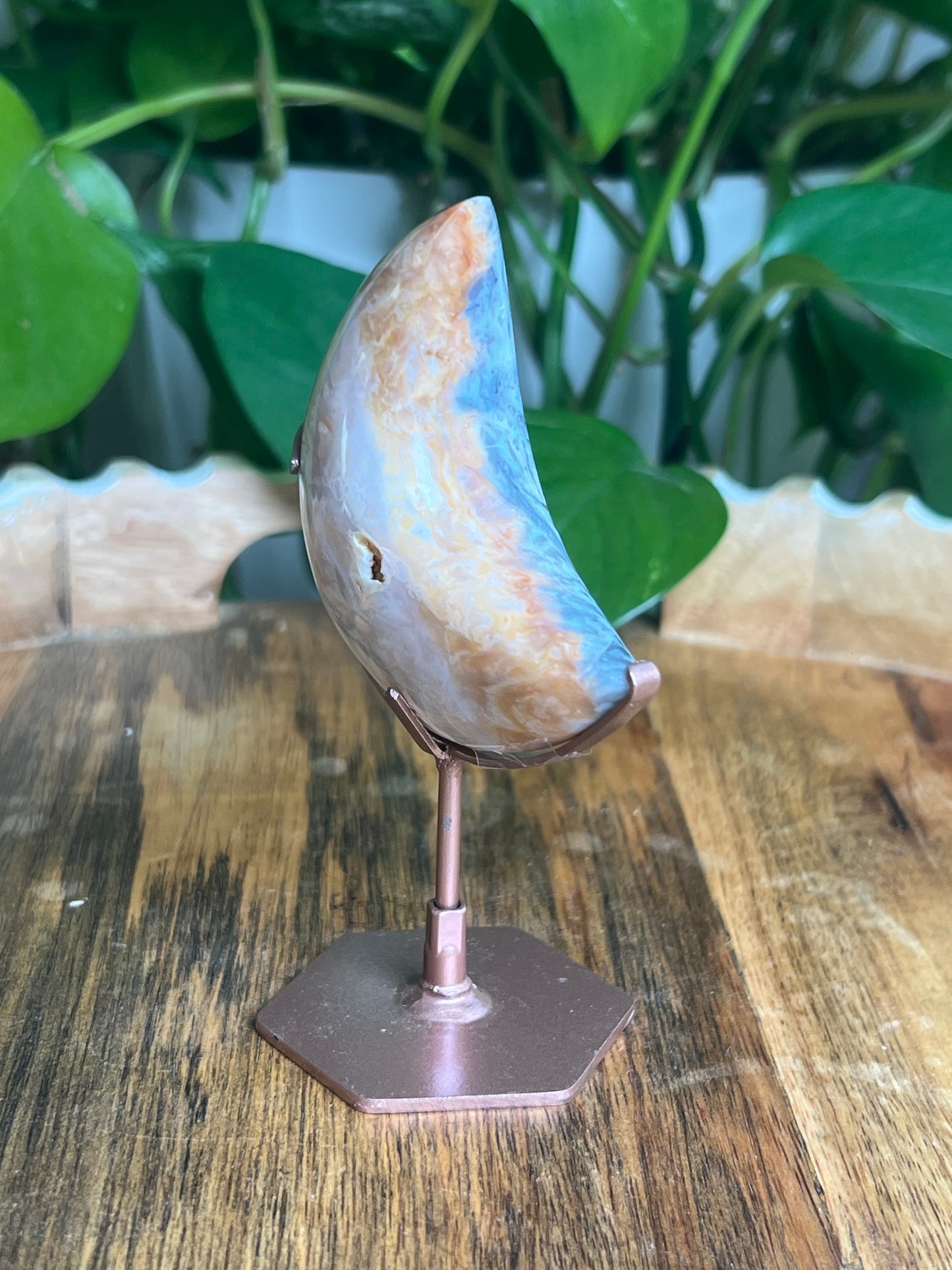 Rainbow Plume Agate Moon: NA