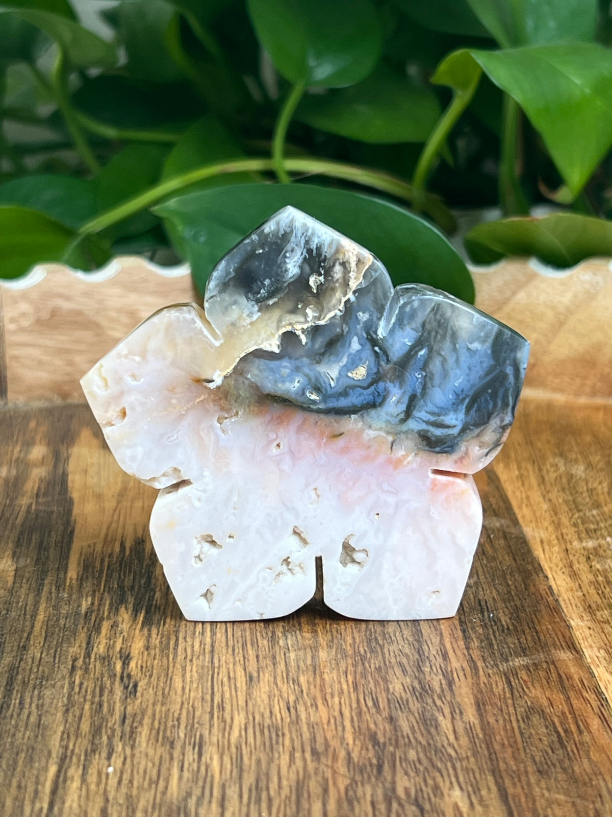 Rainbow Plume Agate Flower: PA