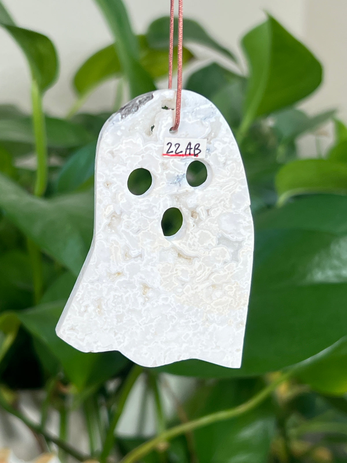 White Plume Agate Ghost Ornaments