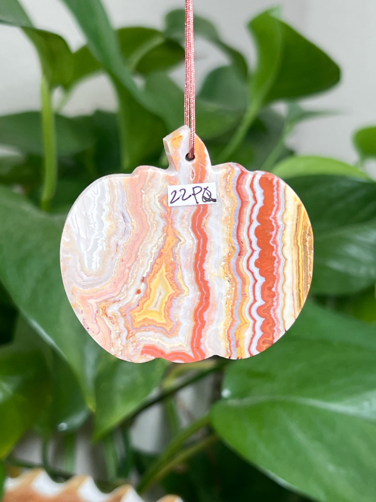 Crazy Lace Agate Ornament Pumpkin: PQ