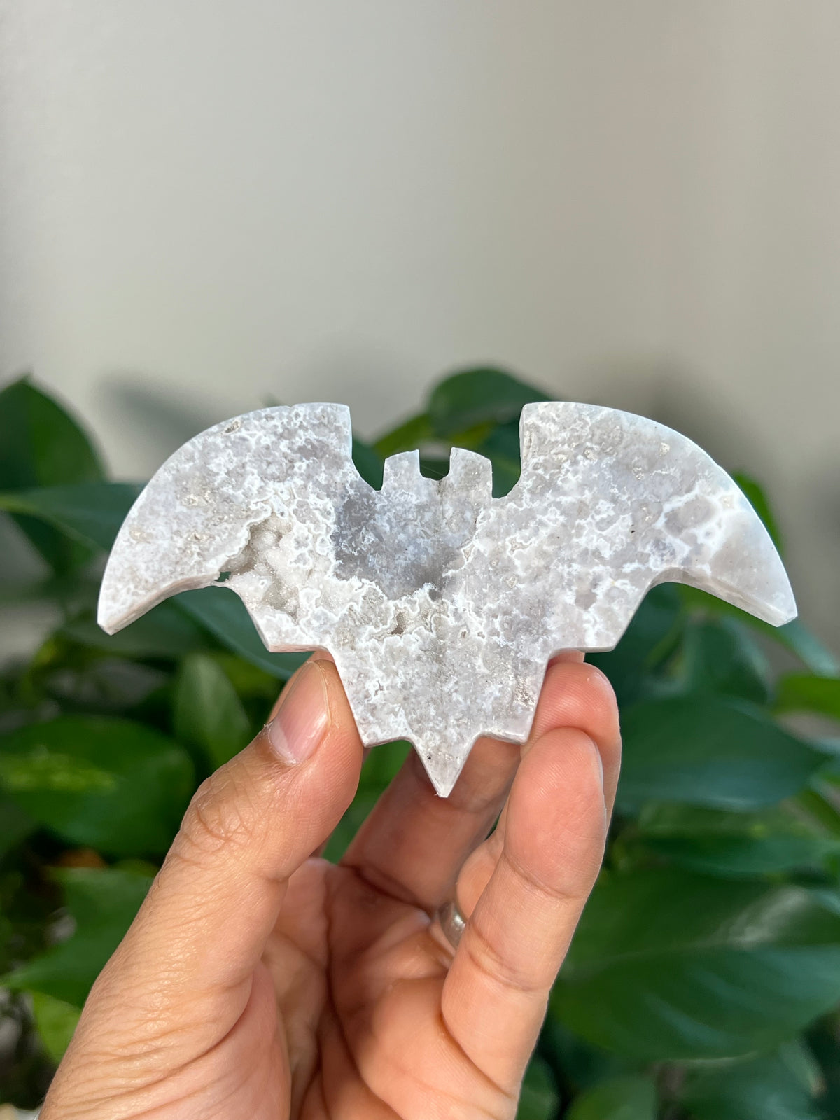 Blue Plume Agate 3D Bats