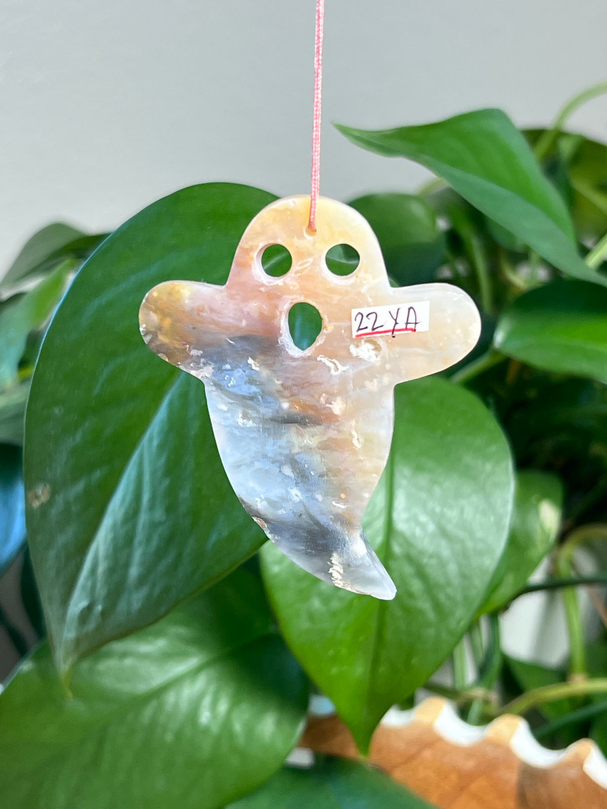 Rainbow Plume Agate Ghost Ornaments